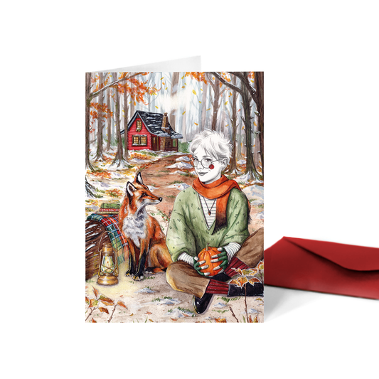 Tarjeta Meeting Mr. Fox (díptico)