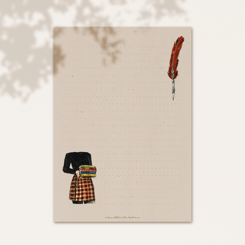 Papel de carta, modelo Bookworm (descargable)
