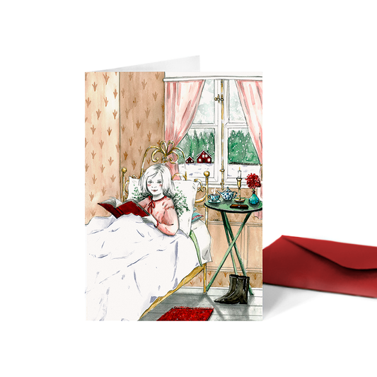 Tarjeta navideña Bookish