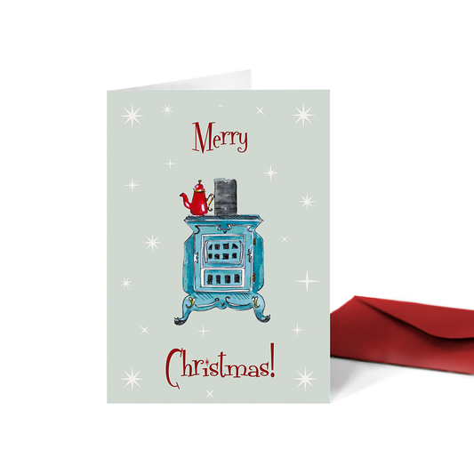 Tarjeta navideña Chimenea