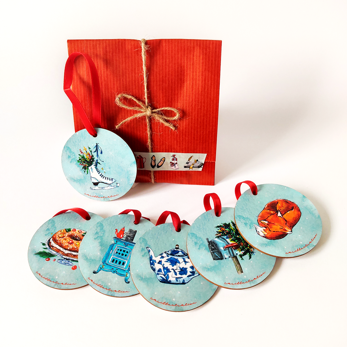 Set de 6 adornos navideños