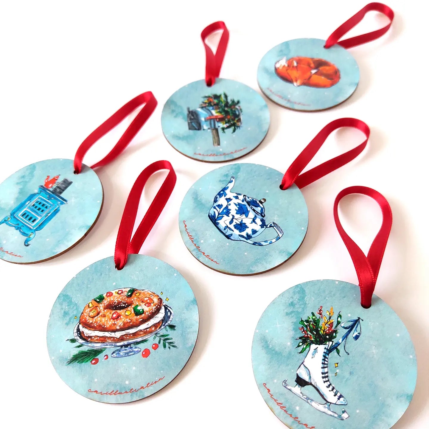 Set de 6 adornos navideños