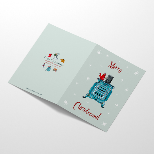 Tarjeta navideña Chimenea