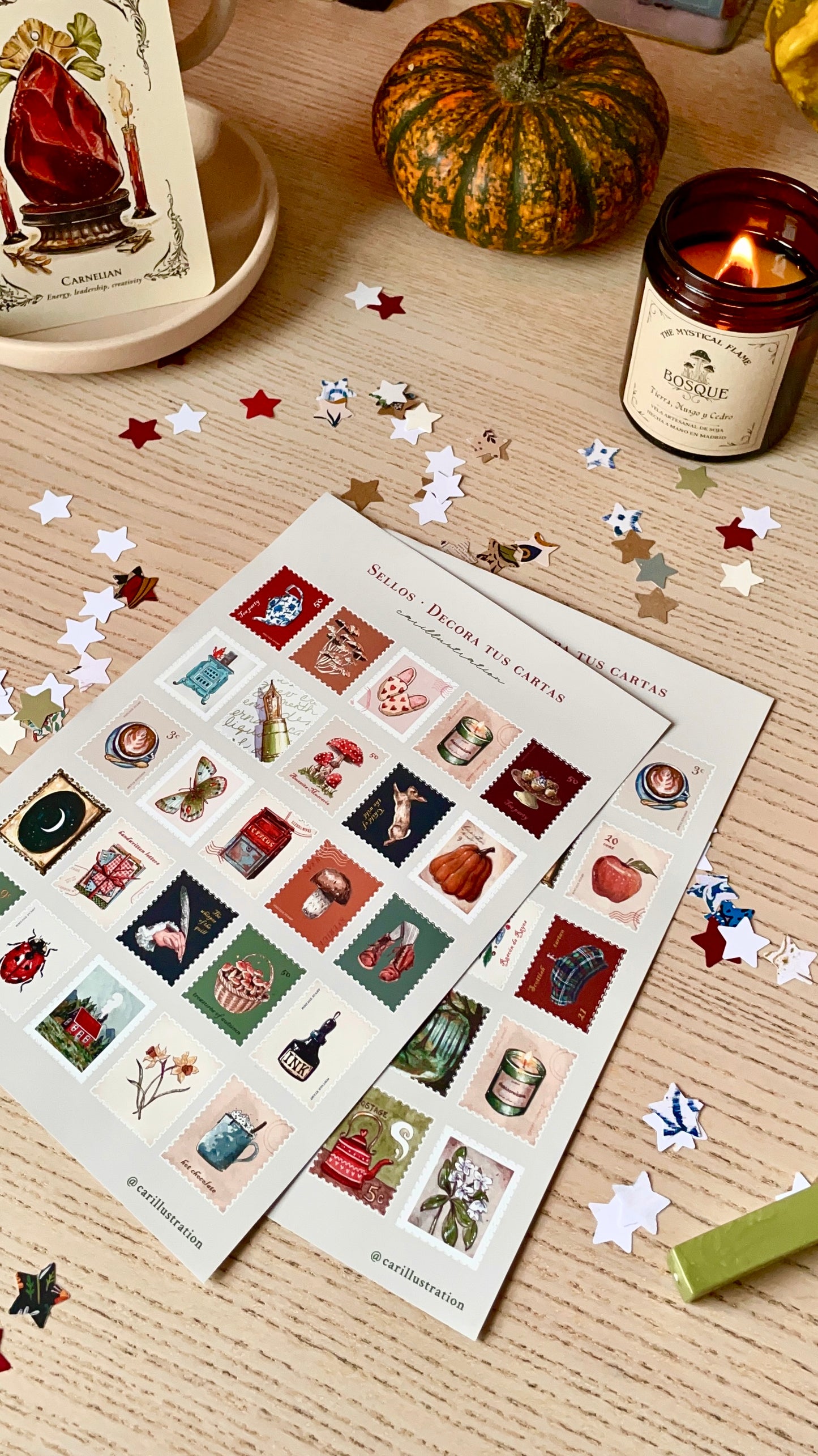 Set sellos decorativos adhesivos The Whisper of the Quill