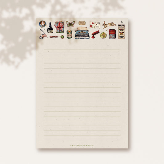 Bloc papel de carta cenefa vintage