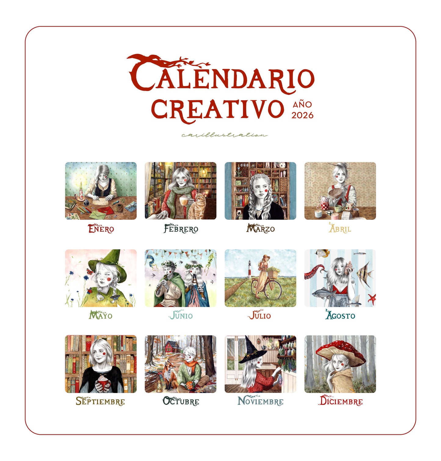 Calendario Creativo 2026: Crecimiento Personal y Creatividad
