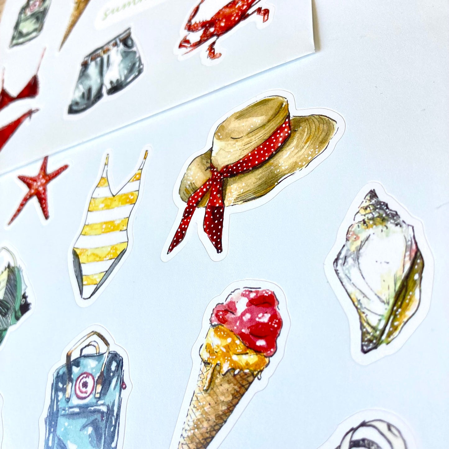 pegatinas decorativos adhesivos papeleria carillustration summer verano viajes aventuras mar playa