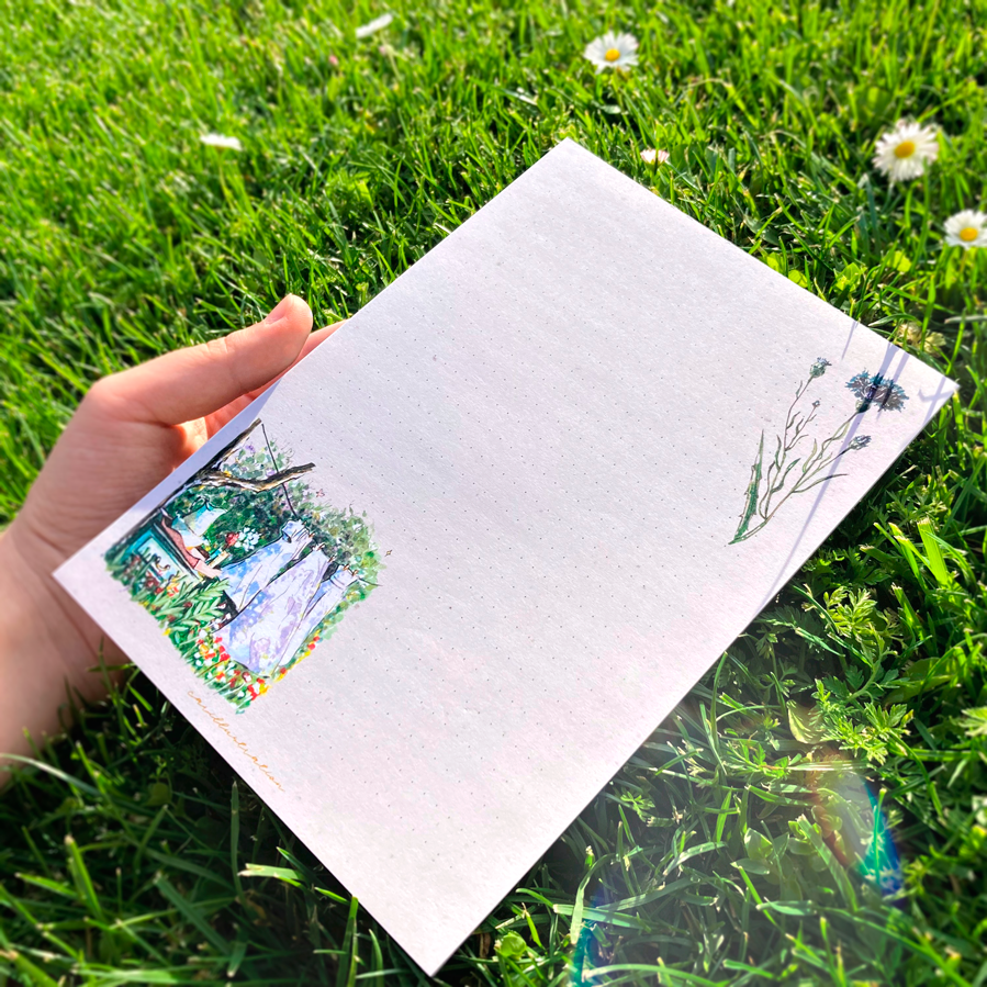 letterpad bloc de papel de carta ilustrado The Luminous Garden Carillustration 25 páginas